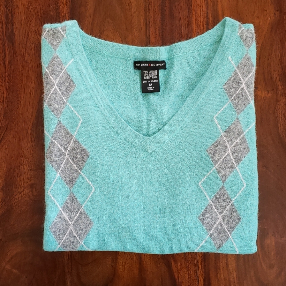 Angora blend argyle sweater